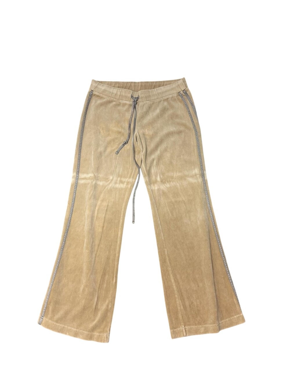 Y2k Express Sweatpants Womens Large Beige Velour Flare wide Leg baggy